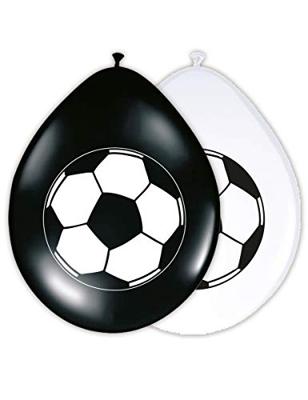 Feestballonnen Voetbal Zwart/Wit (8st)