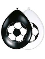 Feestballonnen Voetbal Zwart/Wit (8st) - thumbnail