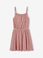 Jurk met gedetailleerde schouderbandjes voor meisjes rood - thumbnail