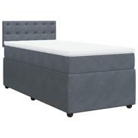 Boxspring met matras fluweel donkergrijs 80x200 cm - thumbnail