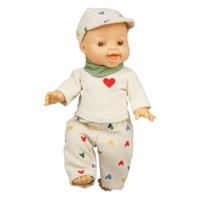 Heless Poppen ribfluwelen broek hartjesconfetti, 35-45 cm - thumbnail