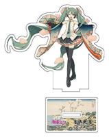 Hatsune Miku x Katsushika Hokusai iXima Die-Cut Acrylic Stand Shinagawa Gotenyama on the Tokaido 10 cm (5) - thumbnail