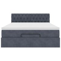 Ottoman bed met matras en LED's 140x190cm fluweel donkergrijs - thumbnail