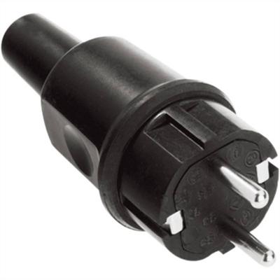 Bachmann 913.173 Stekker met randaarde Rubber, Silicone 250 V Zwart IP44