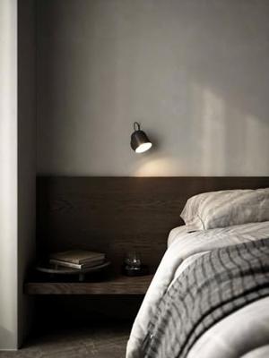 Wandlamp zwart slaapkamer &apos;Angle&apos; GU10 verstelbaar schakelaar DFTP