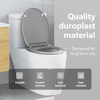 VidaXL Toiletzitting grijs 47 x 37,5 x 3,8 cm duroplast
