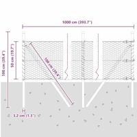 VidaXL Afrasteringspaal grijs 10 x 0,5 m (25 mm gaas) staal en pvc - thumbnail