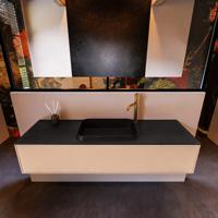 Badkamermeubelset Mondiaz Erin 150 cm met 1 Lade met RIDGE Wastafel Midden Urban met 1 kraangat Greeploos Mat Rosee - thumbnail