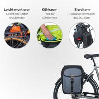 Basil miles dubbele fietstas, waterdicht, universal bridge systeem, 34l, zwart/antraciet - thumbnail