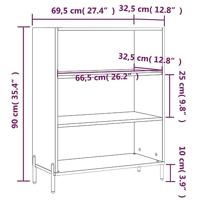 Schappenkast 69,5x32,5x90 cm bewerkt hout zwart - thumbnail
