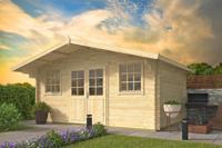 Tuindeco Rome Blokhut 500x320 cm 45 mm vuren blank- Zadeldak- Onbehandeld vurenhout- Tuindeco - thumbnail