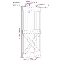 Schuifdeur met beslag 85x210 cm massief grenenhout - thumbnail
