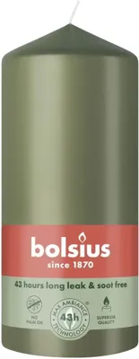 Bolsius stompkaars essentials 6.8x13cm fresh olive