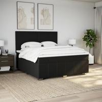 Boxspring met matras stof zwart 180x200 cm - thumbnail