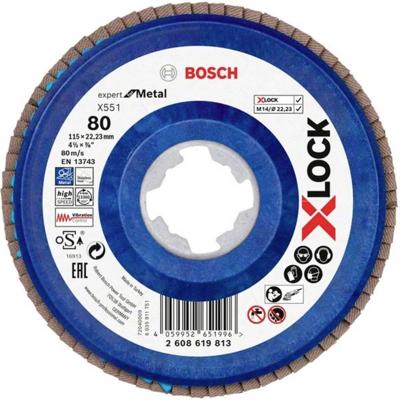Bosch Accessoires Lamellenschijf X551 115mm G80 kunststof recht X-LOCK - 2608619813