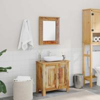 Wastafelkast met spiegel massief mangohout - thumbnail