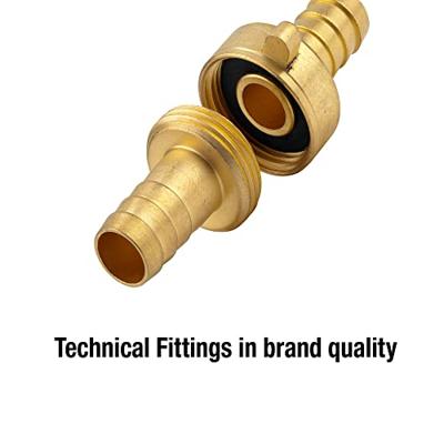 GARDENA 07151-20 7151 Messing Slangschroefstuk 26,44 mm (3/4) buitendraad, 24,2 mm (3/4) binnendraad, 13 mm (1/2) Ø