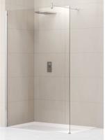 Novellini Lunes glaswand 80x195 210cm mat chroom profiel helder glas lunesh80-1b - thumbnail