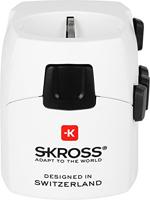 SKROSS PRO - World: 3-polige reisadapter met gepatenteerd schuifsysteem voor reizen PRO - World wit - thumbnail