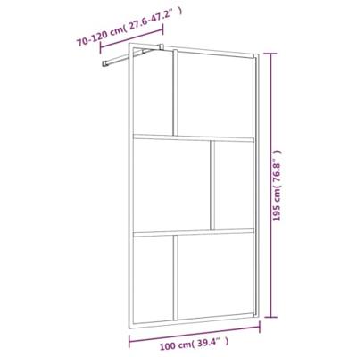 Inloopdouchewand transparant 100x195 cm ESG-glas goudkleurig - thumbnail