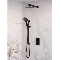 Inbouw Regendouche Set Brauer Black Edition Wanduitloop Ronde Hoofddouche 20 cm Met Glijstang en Handdouche 3 Standen Mat Zwart Brauer - thumbnail