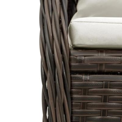 3-delige Tuinset met kussens poly rattan bruin 3-delige Tuinset met kussens poly rattan bruin