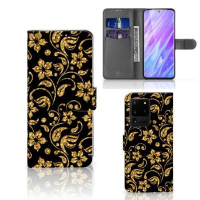 Samsung Galaxy S20 Ultra Hoesje Gouden Bloemen Samsung Galaxy S20 Ultra Hoesje Gouden Bloemen