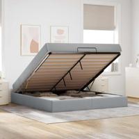 Bedframe Anders met opslag Lichtgrijs 180 x 200 cm Stof - thumbnail