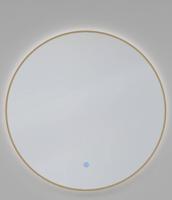 Saqu Cerchio ronde spiegel met LED verlichting Ø60cm geborsteld messing - thumbnail