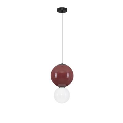 Lyora HanglampNoesis Ø 25cm bordeaux rood met wit - 9009191