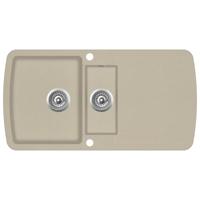 Gootsteen dubbele bakken graniet beige - thumbnail