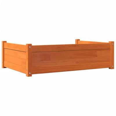 VidaXL Hondenmand 95,5x65,5x28 cm massief grenenhout wasbruin