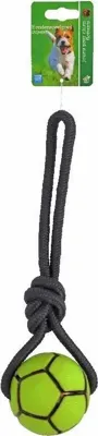Boon touwlus voetbal hondenspeeltje groen 8cm