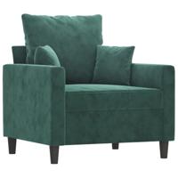 Fauteuil met voetenbank 60 cm fluweel donkergroen - thumbnail