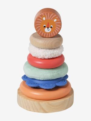 Zintuiglijke stapeltoren Vrolijke dieren, van FSC®-hout hout