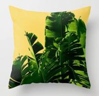 2 stuks 45x45cm geel gestreepte kussensloop geometrische gooien kussen kussensloop afdrukken Cushion kussen zaak slaapkamer Office grootte: 450 * 450 - thumbnail