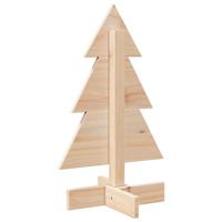 Kerstdecoratie kerstboom 60 cm massief grenenhout - thumbnail