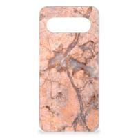 Google Pixel 8 | TPU | Siliconen hoesje | Marmer Oranje - thumbnail