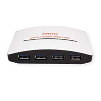 ROLINE USB 3.2 Gen 1 Hub, Black and White, 4 poorts, met voeding - thumbnail