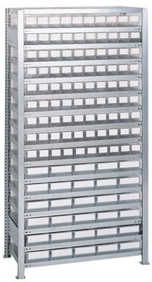 Promat/Tecwerk Stellingkast | H2000xB1000xD400 mm | basistelling | 16 stalen legplanken | 90 x 3, 30 x 4 transparant - 9000449870
