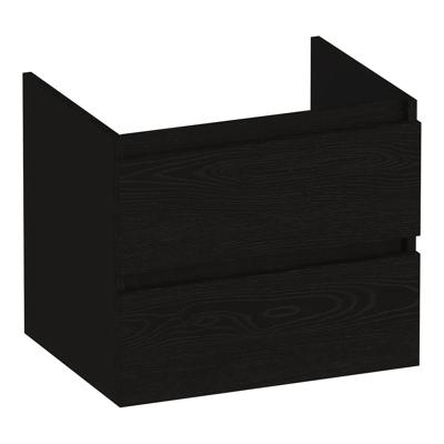 Brauer Joy - Onderkast - 60 cm - met 2 Softclose Lades Greeploos en 1 Sifon Uitsparing - Timber Black