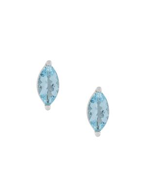 Delfina Delettrez 18kt white gold Dots Solitaire aquamarine stud earrings - Metallic