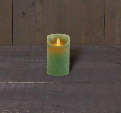 Kaars Jade Groen Wax Rustiek Bewegende Vlam 7,5X12,5Cm3Xaaa/Timer Anna's Collection - Annas collection - thumbnail