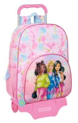 Schoolrugzak met Wielen Barbie Painterly Roze Hemelsblauw 33 x 42 x 14 cm