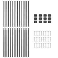 Hekpalen 12 pcs Grijs 210 cm Poedergecoat staal - thumbnail