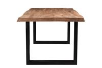 Brix Eettafel 'Sturdy' Boomstam, Mangohout en staal, 180 x 100cm - thumbnail