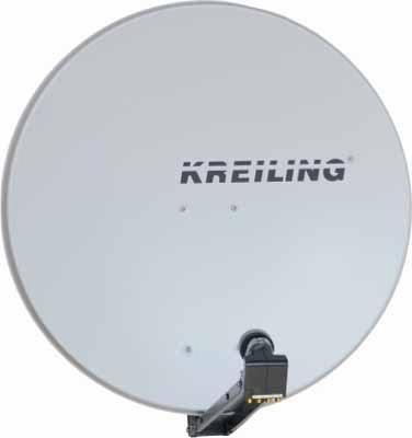 KREILING KR AE 80 Style/ALU Witte Satellietantenne - Satellietantennes (39,2 dBi, 80 cm, Wit, Aluminium)