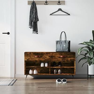 VidaXL Schoenenbank 102x35x55 cm bewerkt hout gerookt eikenkleurig