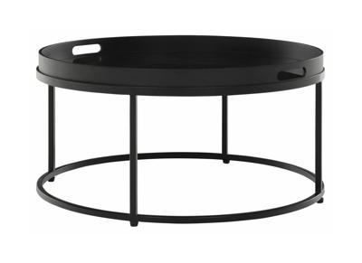 MUST Living Salontafel 'Golden Fiber' 75cm, kleur Zwart MUST Living Salontafel 'Golden Fiber' 75cm, kleur Zwart