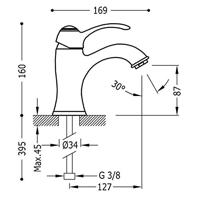 Wastafelmengkraan Tres Clasic Eengreeps met Hendel Chroom Tres - thumbnail